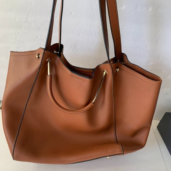 Marc New York Brown Leather Bag Marc New York (Andrew Marc) Brown Studded Handbag- Gold  main image 3